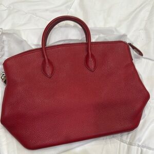 Elegant Red Leather Handbag